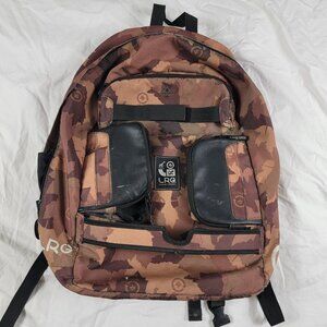 LRG Lifted Research Group Container Collection Brown Camo Backpack Carry On Camp